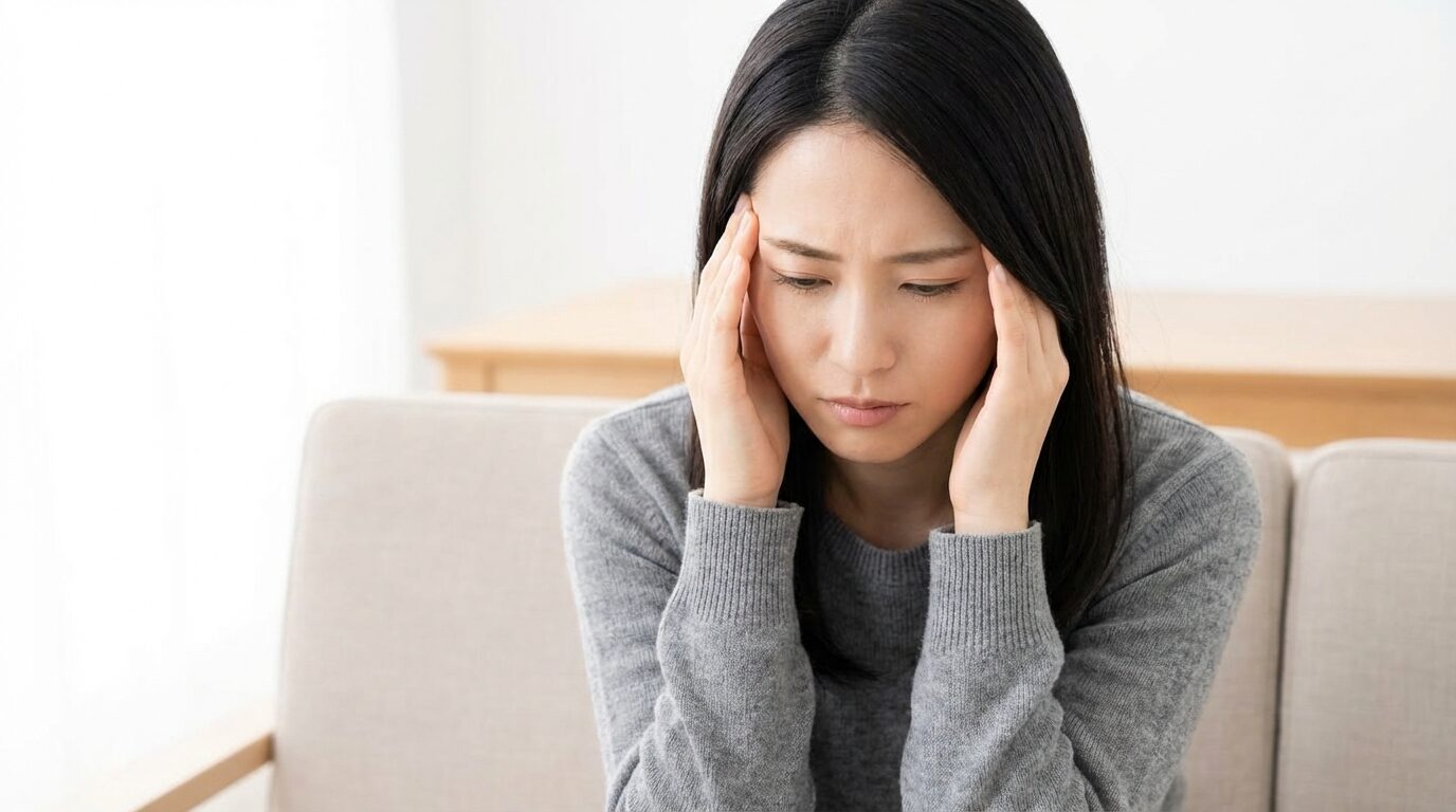 頭痛で不調な女性のイメージ画像